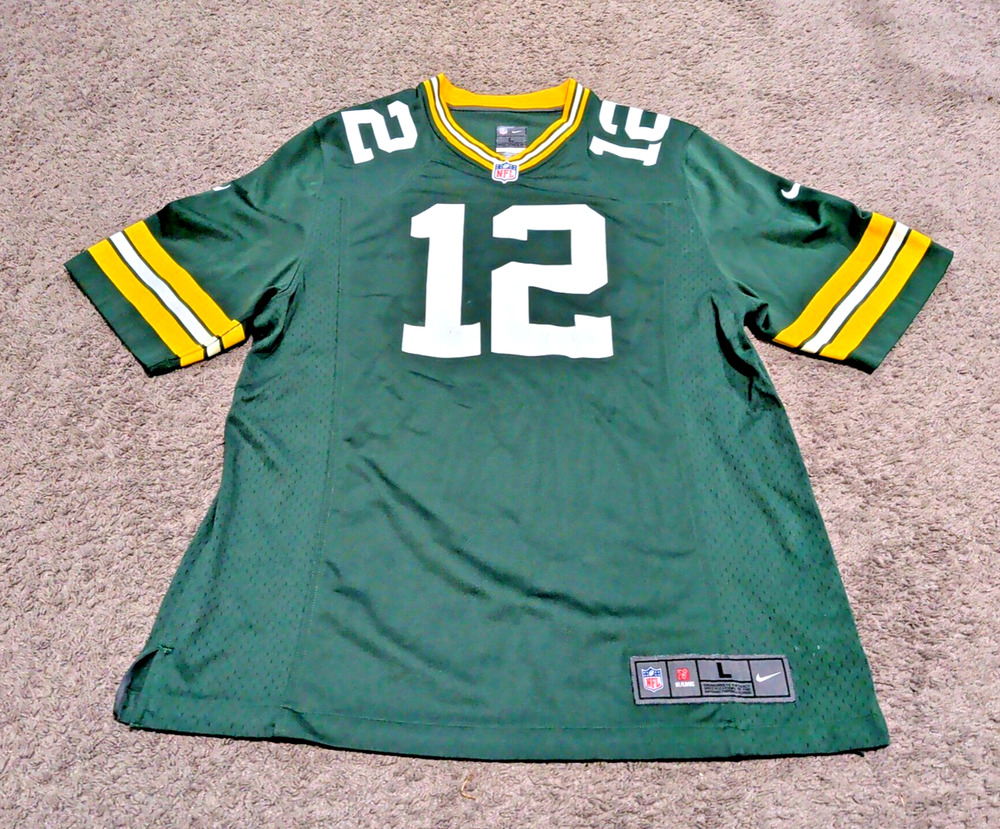 Green Bay Packers Nike #12 Aaron Rodgers NFL On Field Jersey Men’s Large L